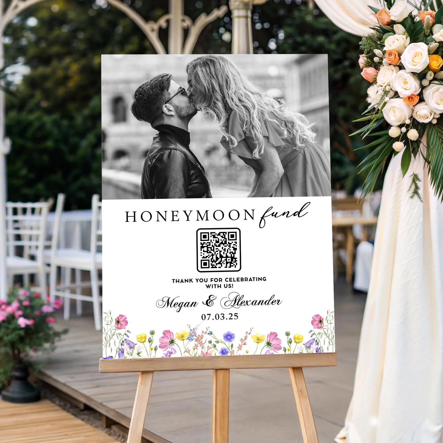 Honeymoon Fund - Wedding Law Sign - Custom Name and Photo Wedding Law Sign