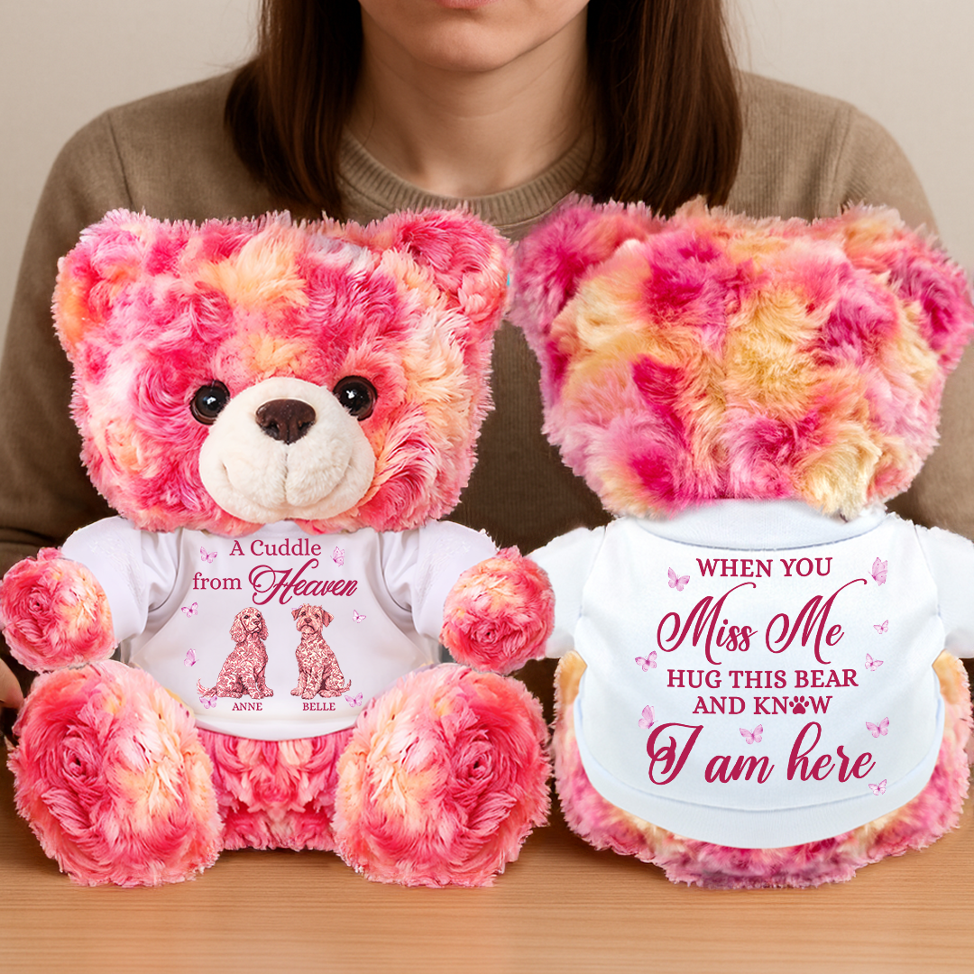 A Cuddle From Heaven - Personalized Pet Memorial Bear Plush - Pet Memorial Gift