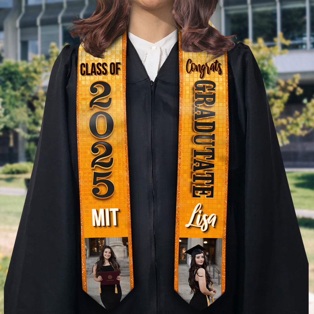 Graduation Stoles With Photo Class of 2025 Graduation Stoles, Personalized Graduation Gift