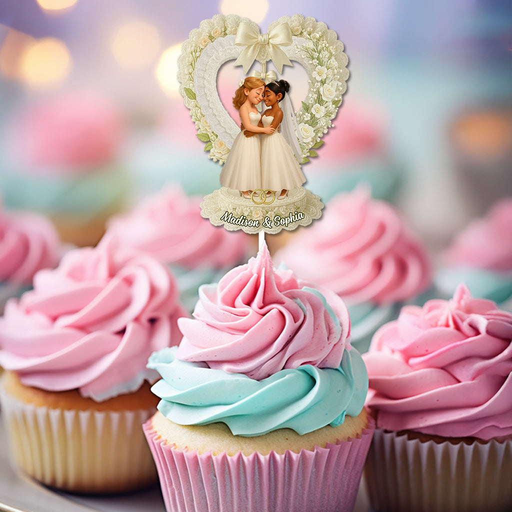 Couple Custom Photo - Custom Wedding Party Face Cupcake Toppers, Wedding Decorations, Physical Product