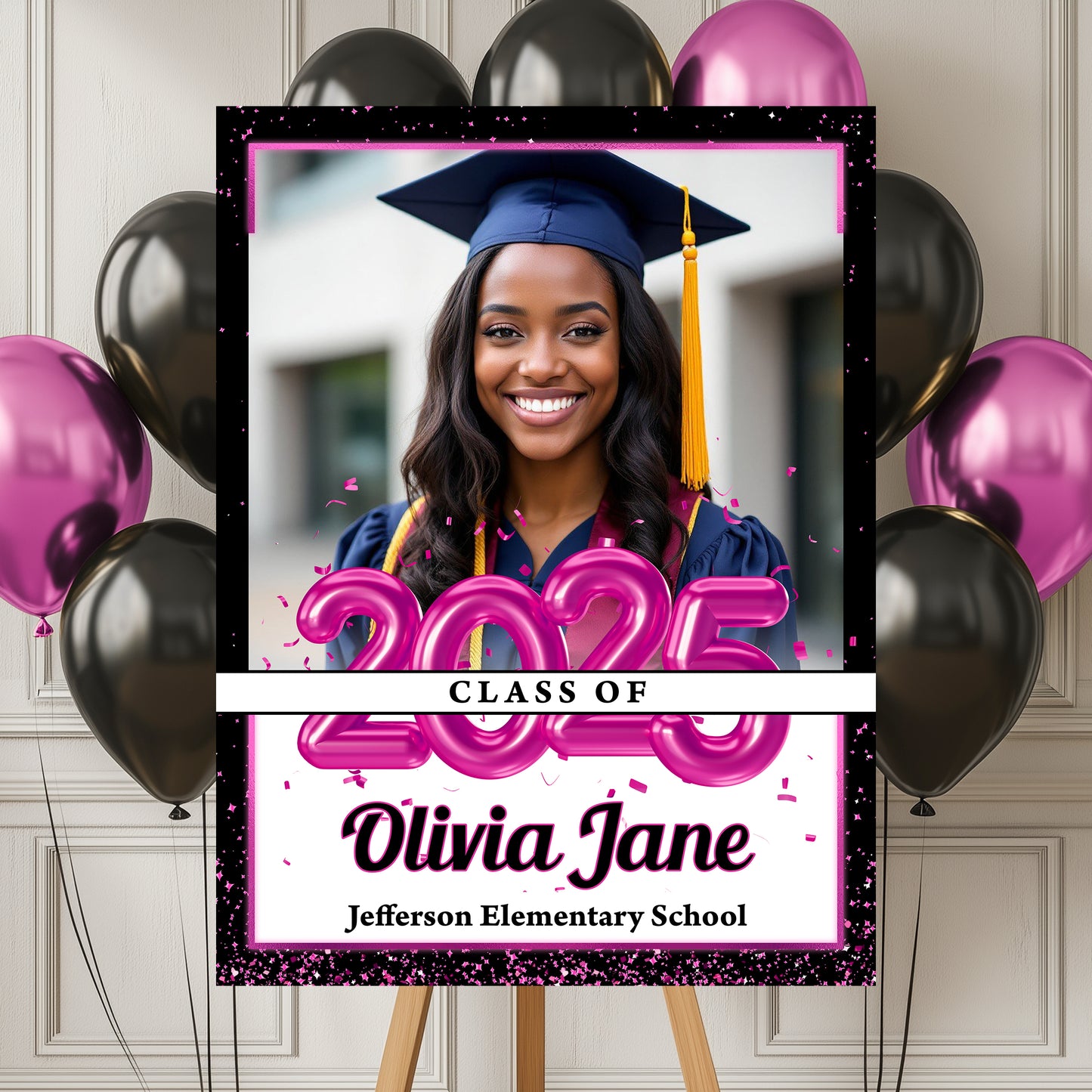 Personalized Grad Law Sign β Custom Name, School & Photo for Class of 2025