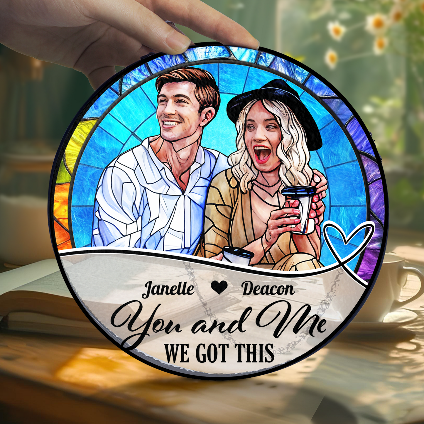 You and Me We got this - Personalized Couple Name and Photo Gift - Custom Shape Acrylic Block Plaque