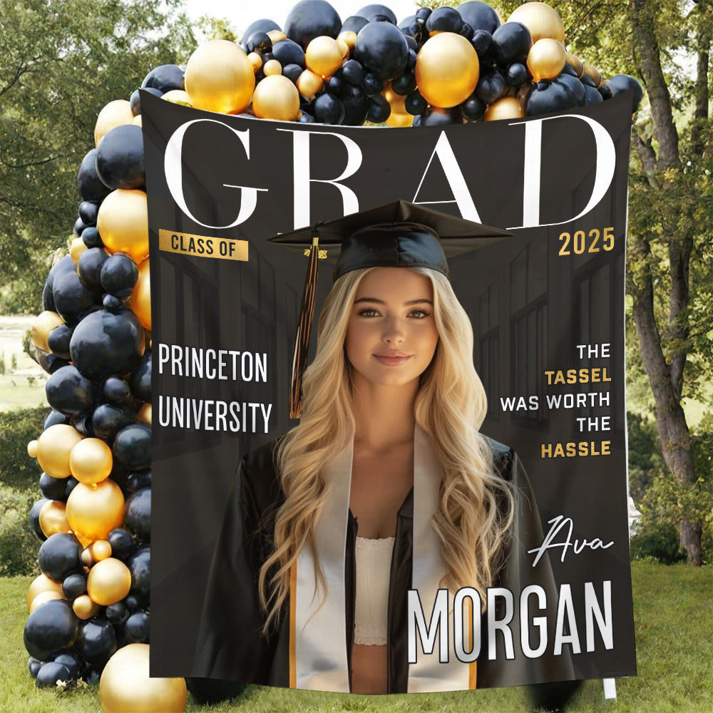 Personalized Grad Class Of 2025 Backdrop, Custom Graduation Party Decorations