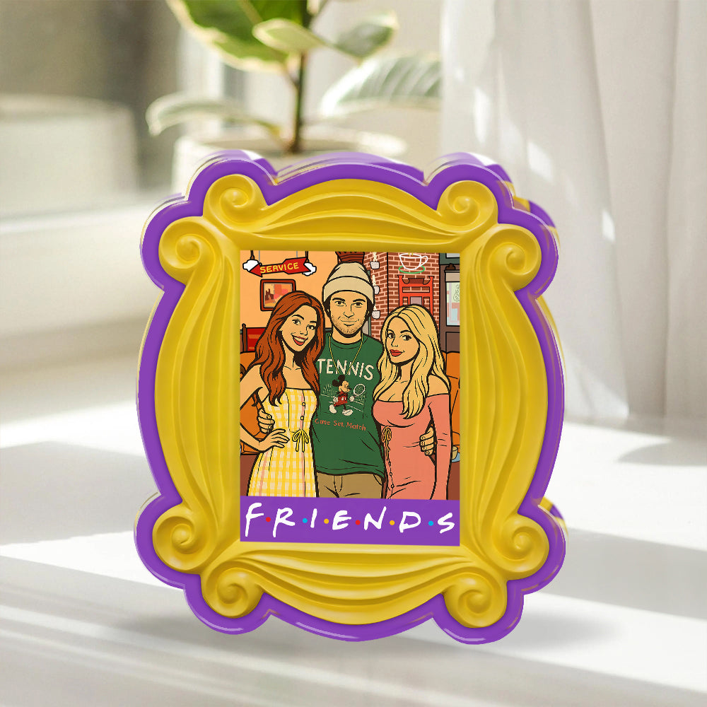 Friends - Custom Photo and Name Gift - Custom Shape Acrylic Block Plaque