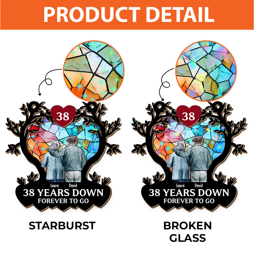 Personalized Old Couple Love Ornament - Custom Shape Hologram Ornament