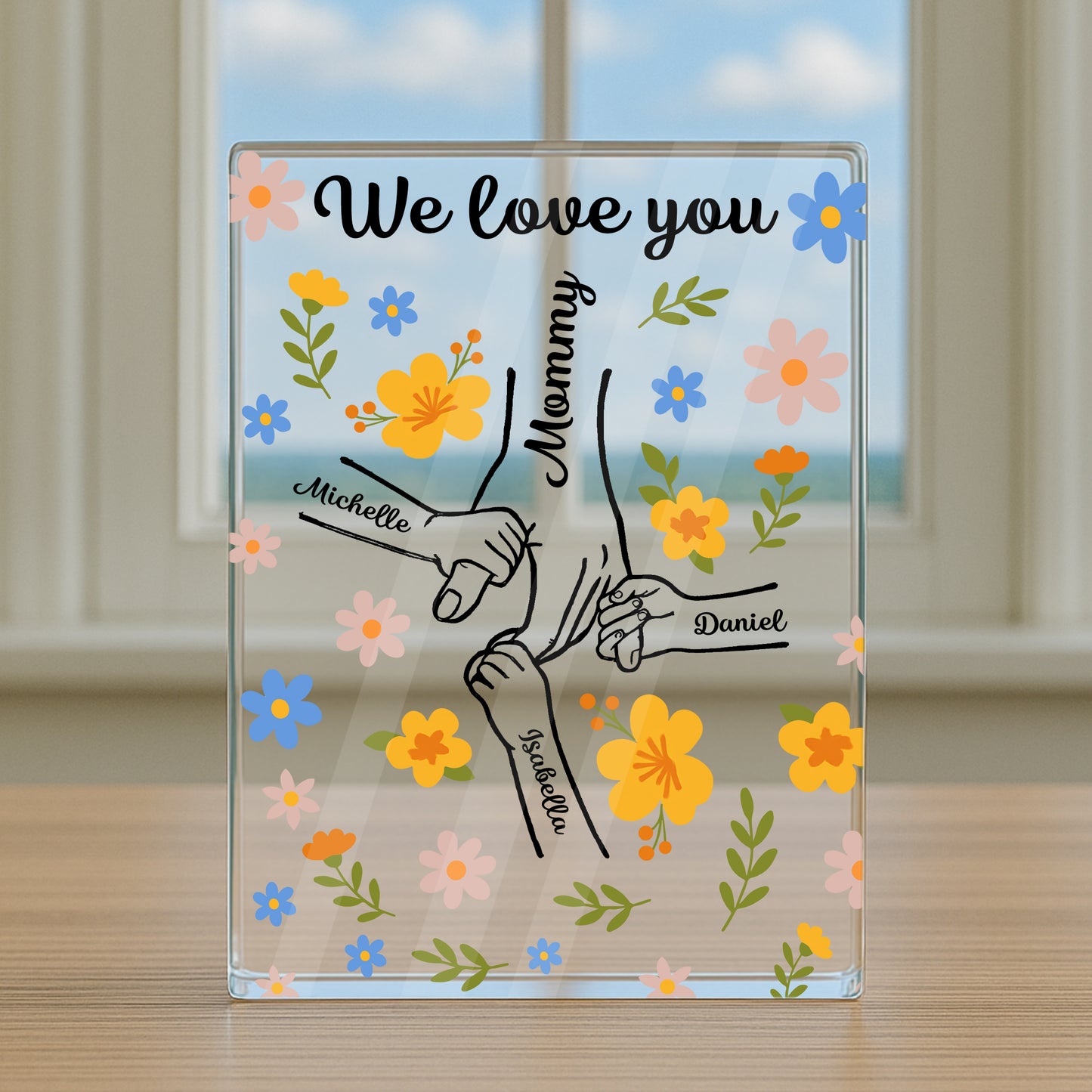 We Love You Dad Mom - Personalized Name Gift - Custom Shape Acrylic Block Plaque