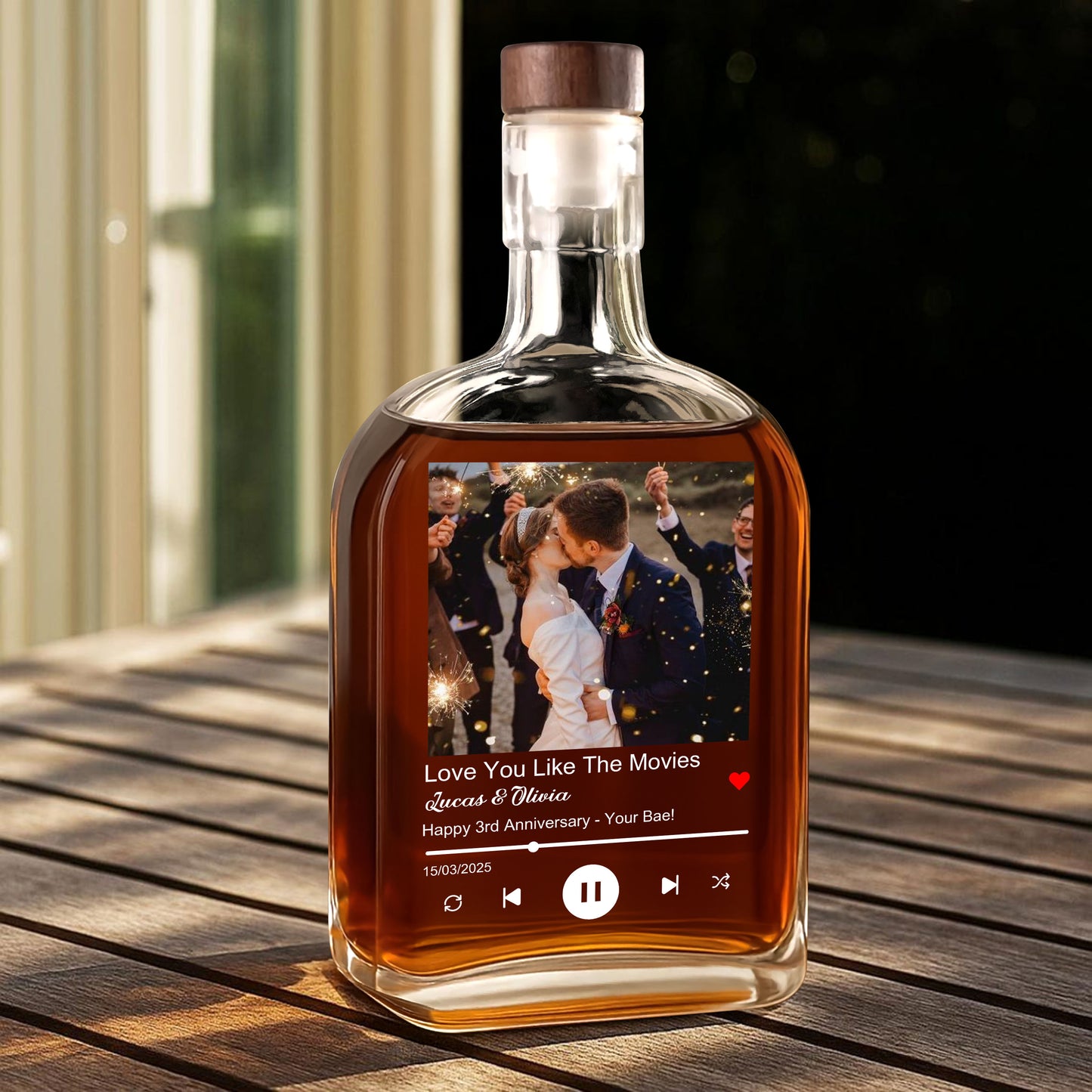 Custom Your Favorite Song, Photo and Name - Personalized Custom Whiskey Bottle