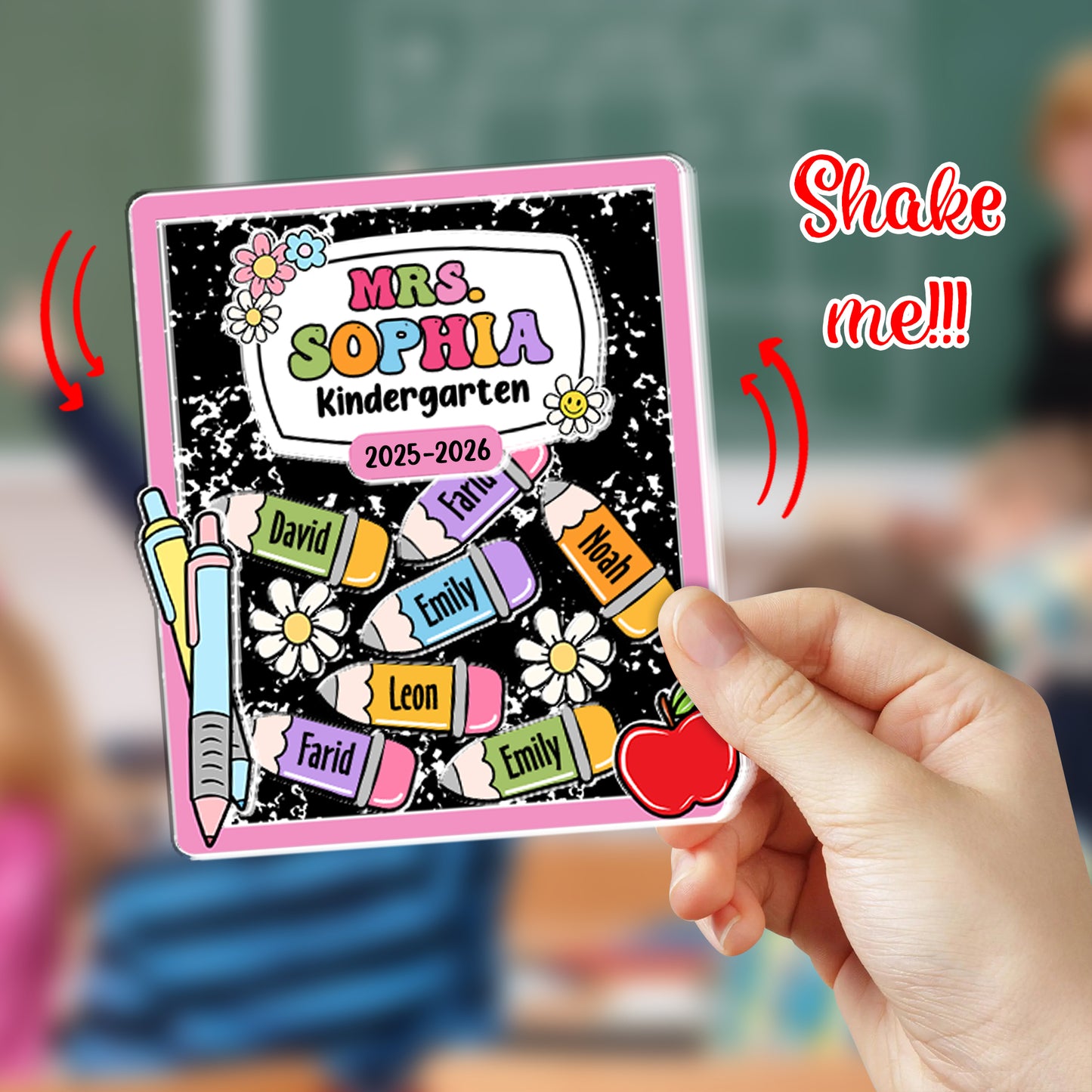 Personalized Shaker Magnet - Custom Name Gift for Teachers