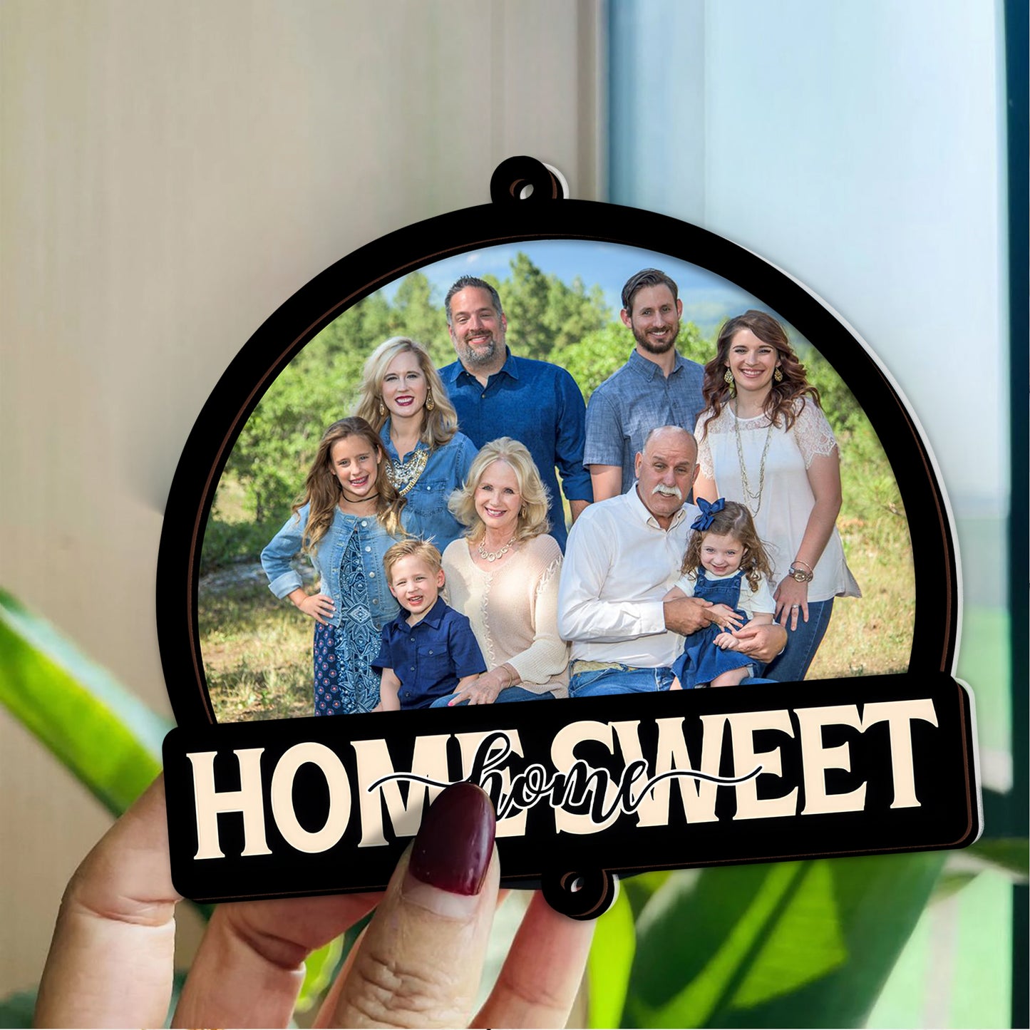 Home Sweet Home - Ornament Hanging Piece With Crystal Charm - Family Gift
