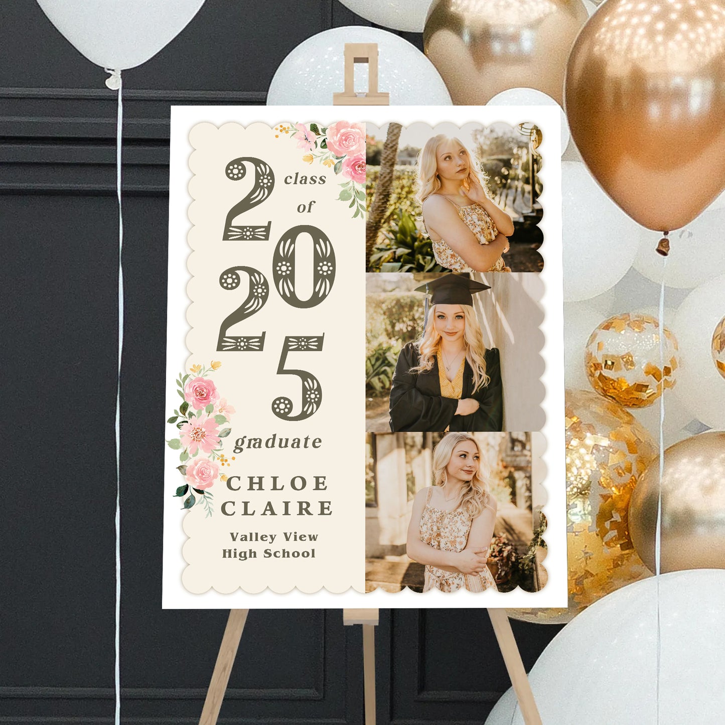 2025 Graduation Party Sign - Custom Name & Photo Law Sign - Class of 2025