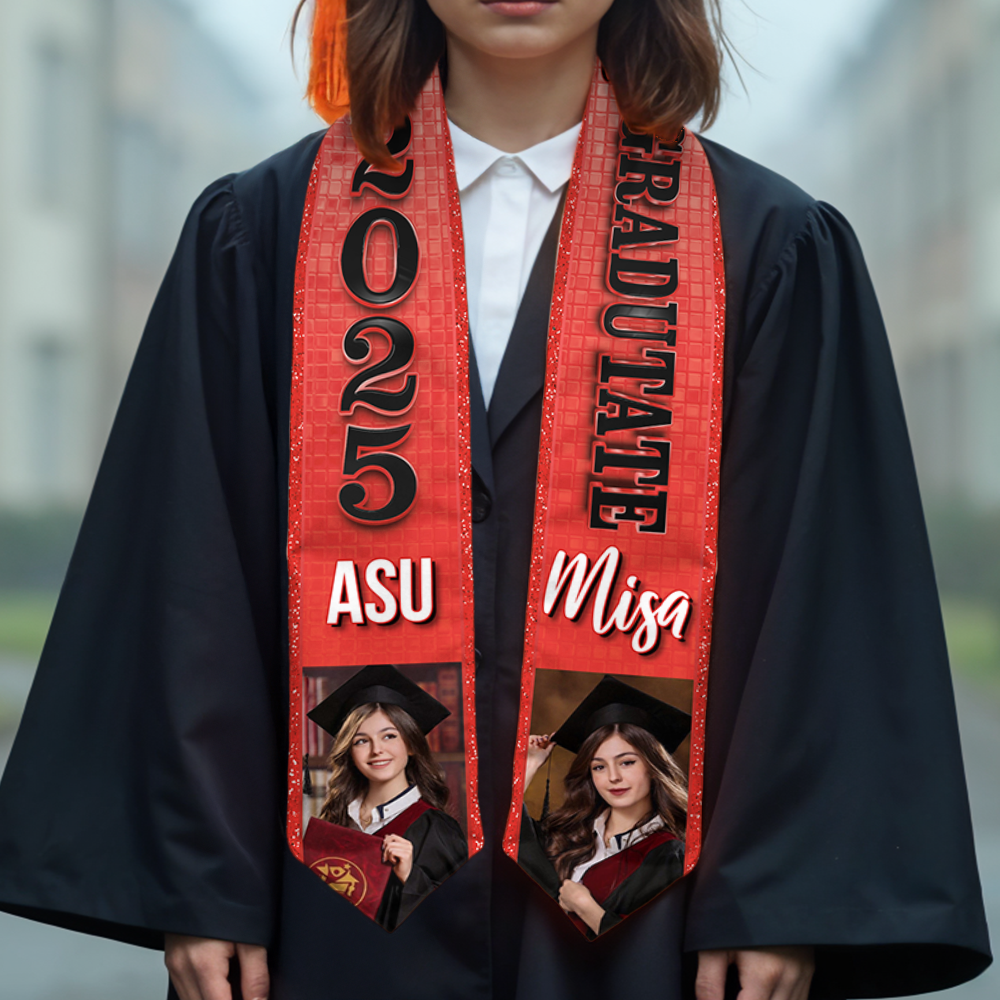 Graduation Stoles With Photo Class of 2025 Graduation Stoles, Personalized Graduation Gift