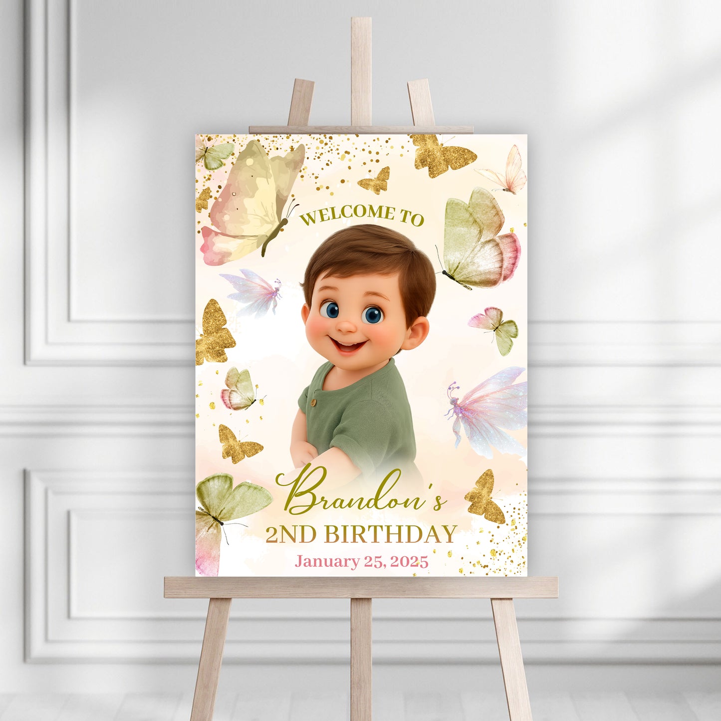 Welcome To The Princess Birthday Party - Birthday Sign - Custom Name & Photo Law Sign - Birthday Party Welcome Sign