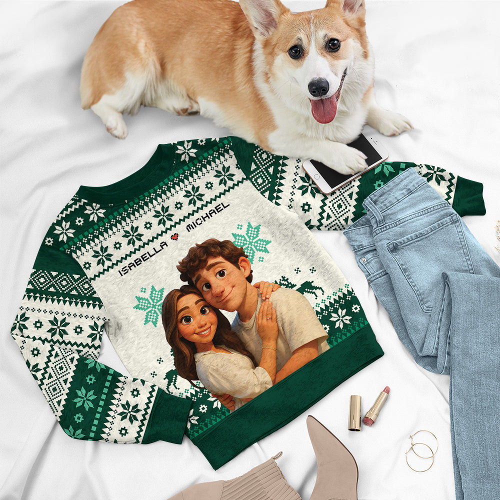 Custom Photo 3D Style Unisex Ugly Christmas Sweatshirt - All-Over-Print Sweatshirt
