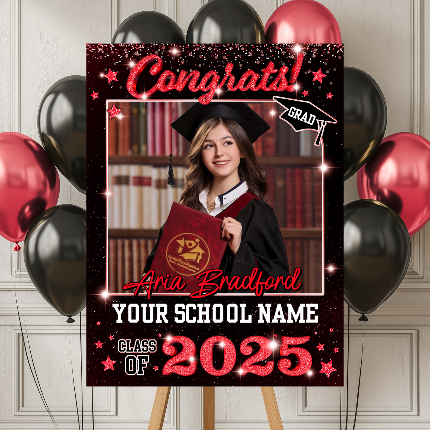 Congrats Class Of 2025 Welcome Sign Personalized Photo Welcome Sign, Graduation Decor