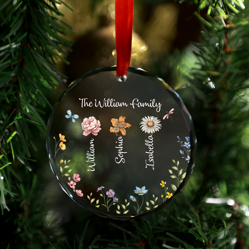 Family Garden - Personalized Custom Glass Ornament