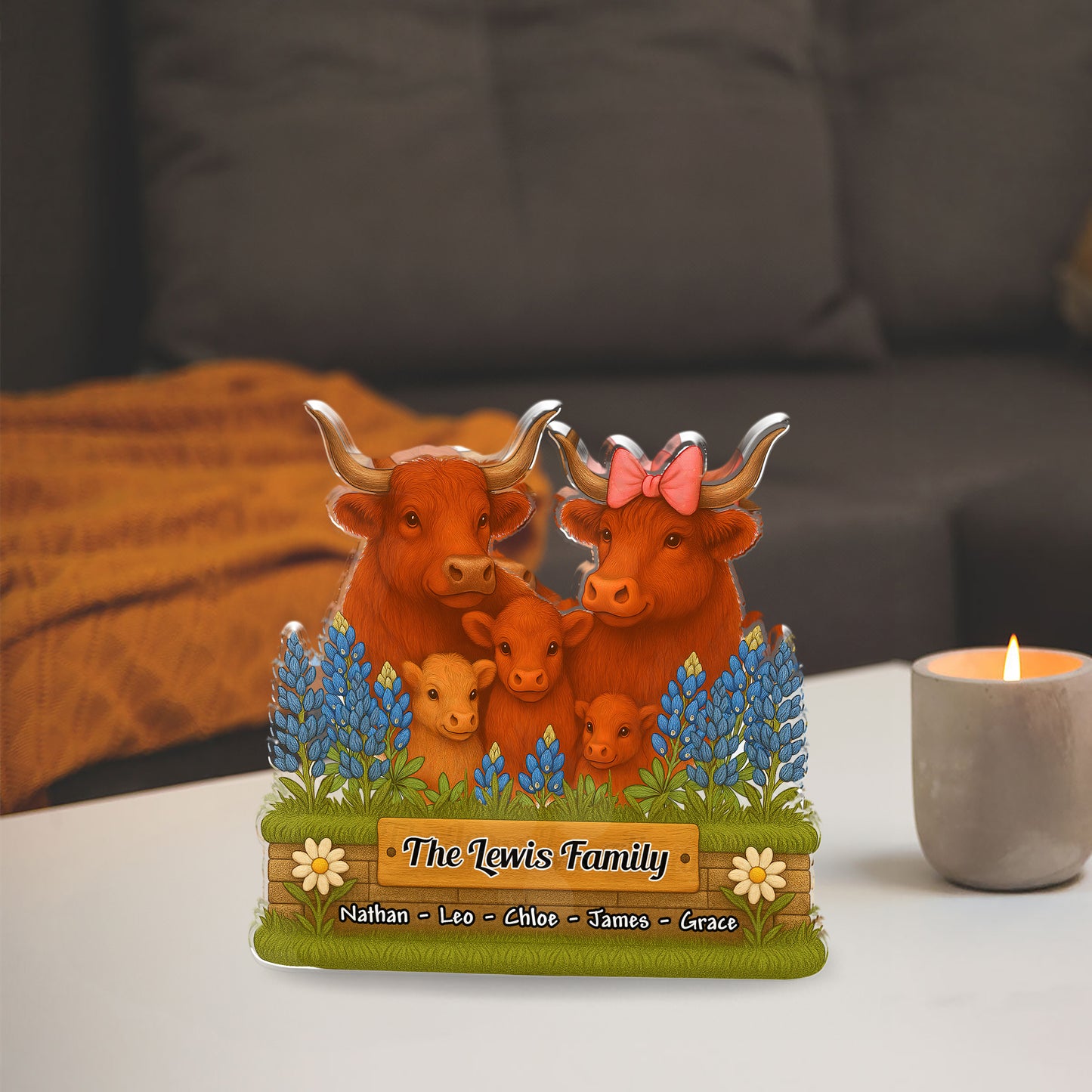 Family Name - Custom Name Family Gift - Custom Shape Acrylic Block Plaque