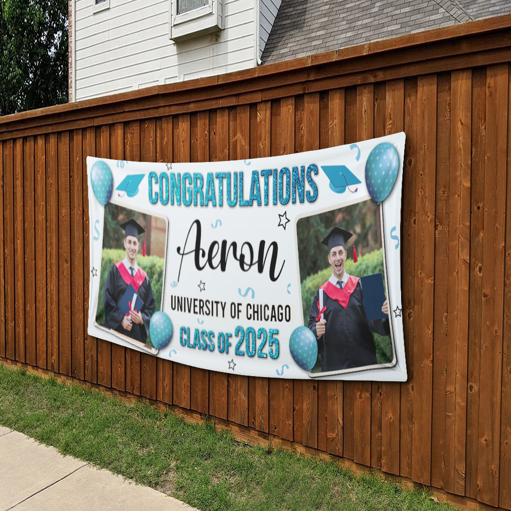 Personalized Graduation Banner, Graduation Party Decorations, Congratulations Photo Banner, Class of 2025