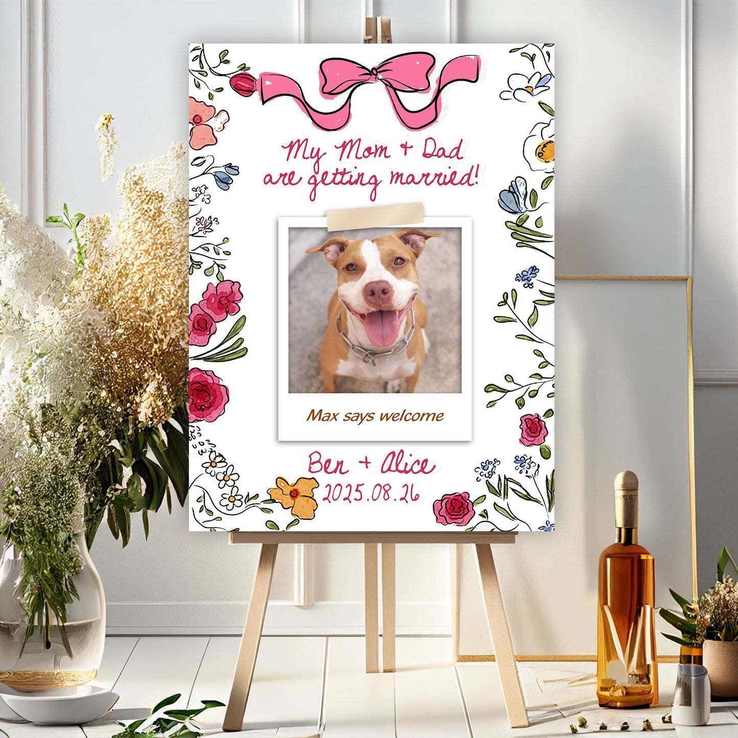 Pet Lover Couple Wedding Law Sign - Custom Name and Photo Wedding Law Sign