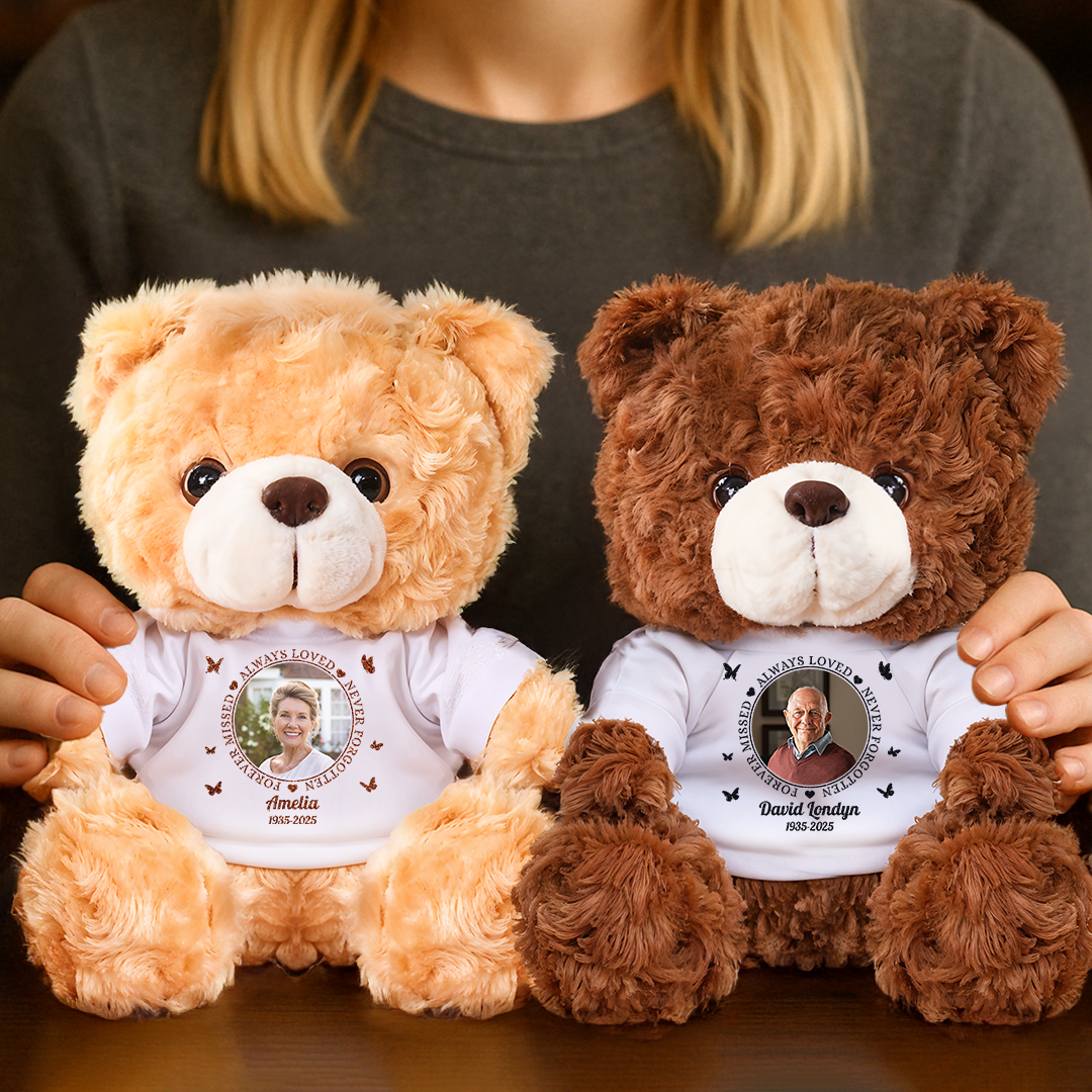 Forever Missed - Personalized Memorial Bear Plush - Memorial Gift