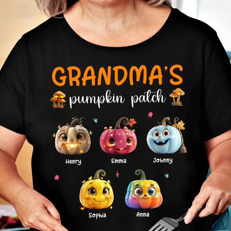 Grandma Pumpkin Patch Shirt - Personalized Shirt Custom T-shirt, Gift for Grandma