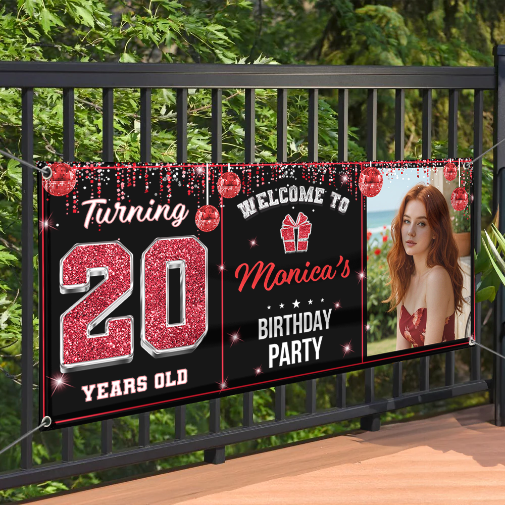 Personalized Birthday Party Banner – Custom Name and Photo Birthday Party Sign