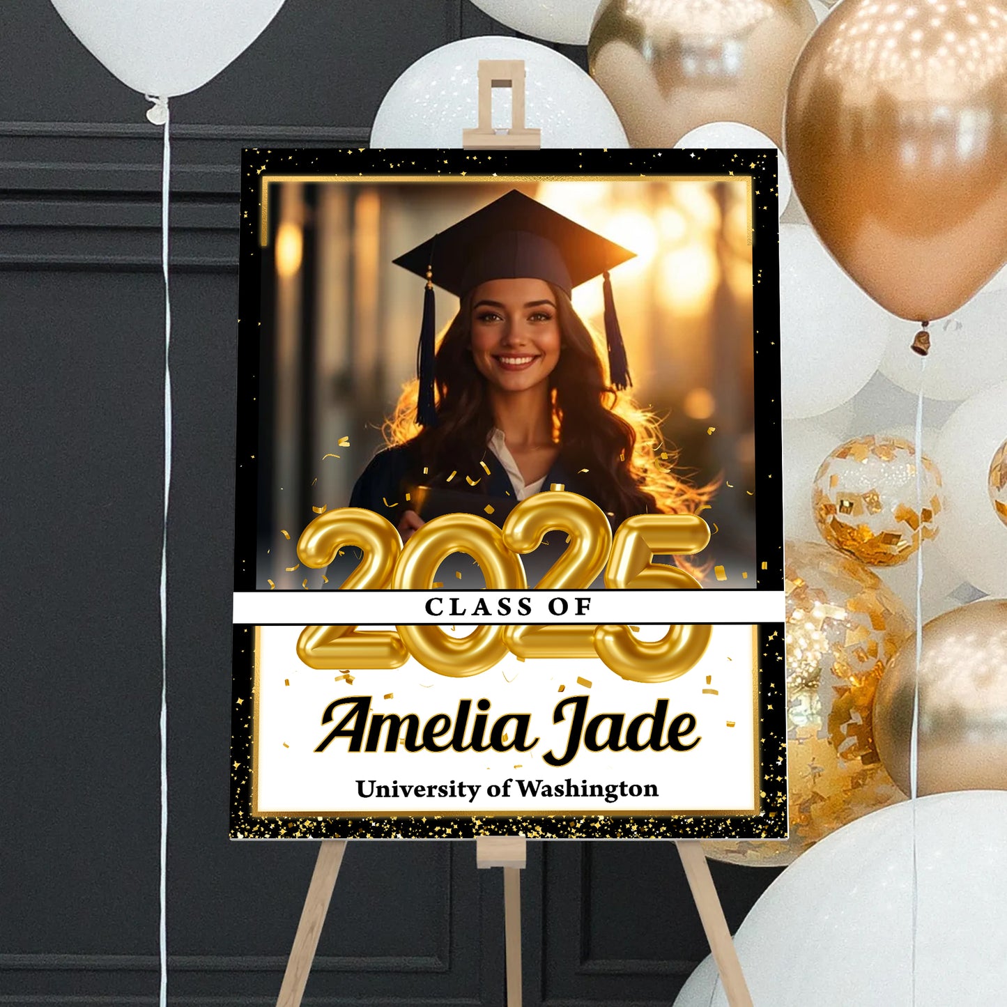 Personalized Grad Law Sign β Custom Name, School & Photo for Class of 2025