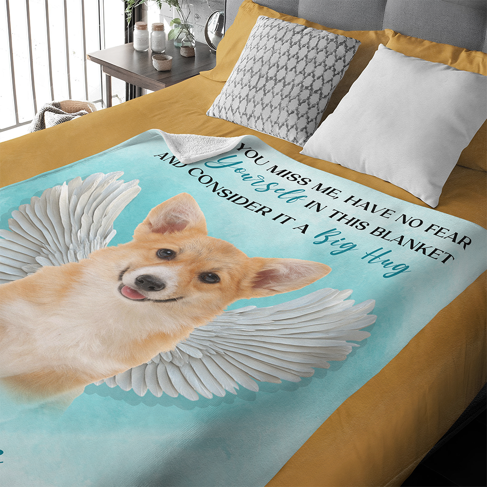 A Big Hug - Custom Pet Memorial Gift - Personalized Memorial Custom Blanket