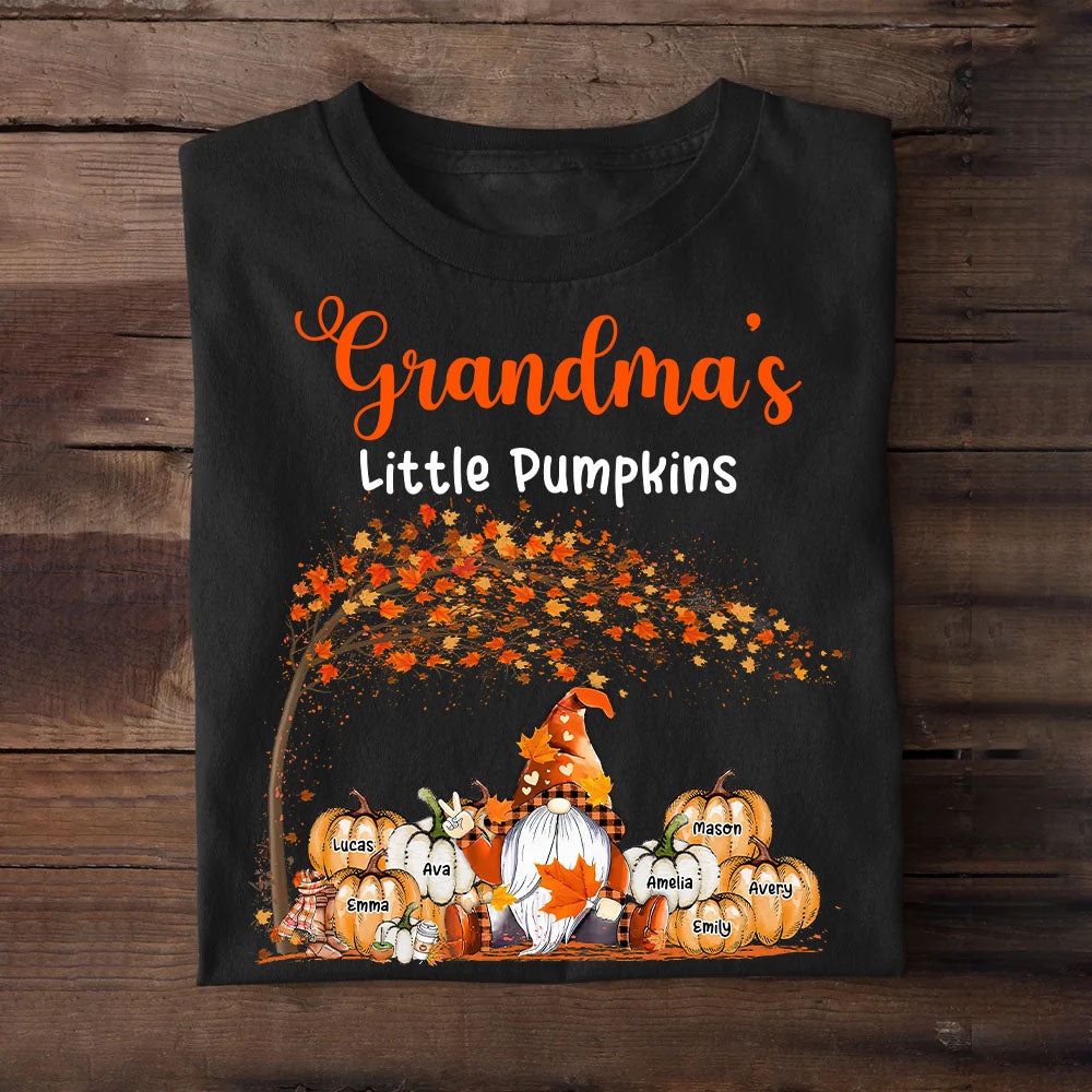 Grandma's Little Pumpkins - Personalized Shirt Custom T-shirt, Gift for Grandma