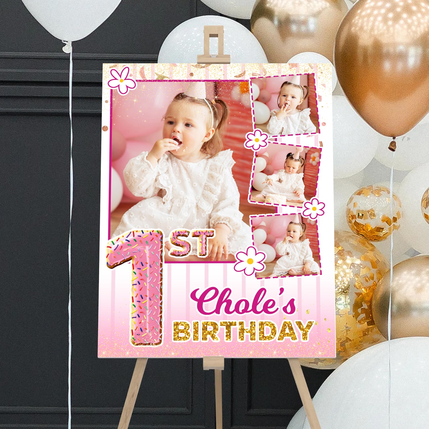Birthday Welcome Party Sign With Photo - Custom Name & Photo Law Sign - Birthday Party Sign