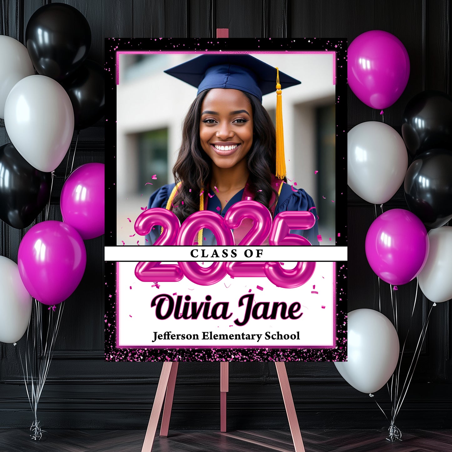 Personalized Grad Law Sign β Custom Name, School & Photo for Class of 2025