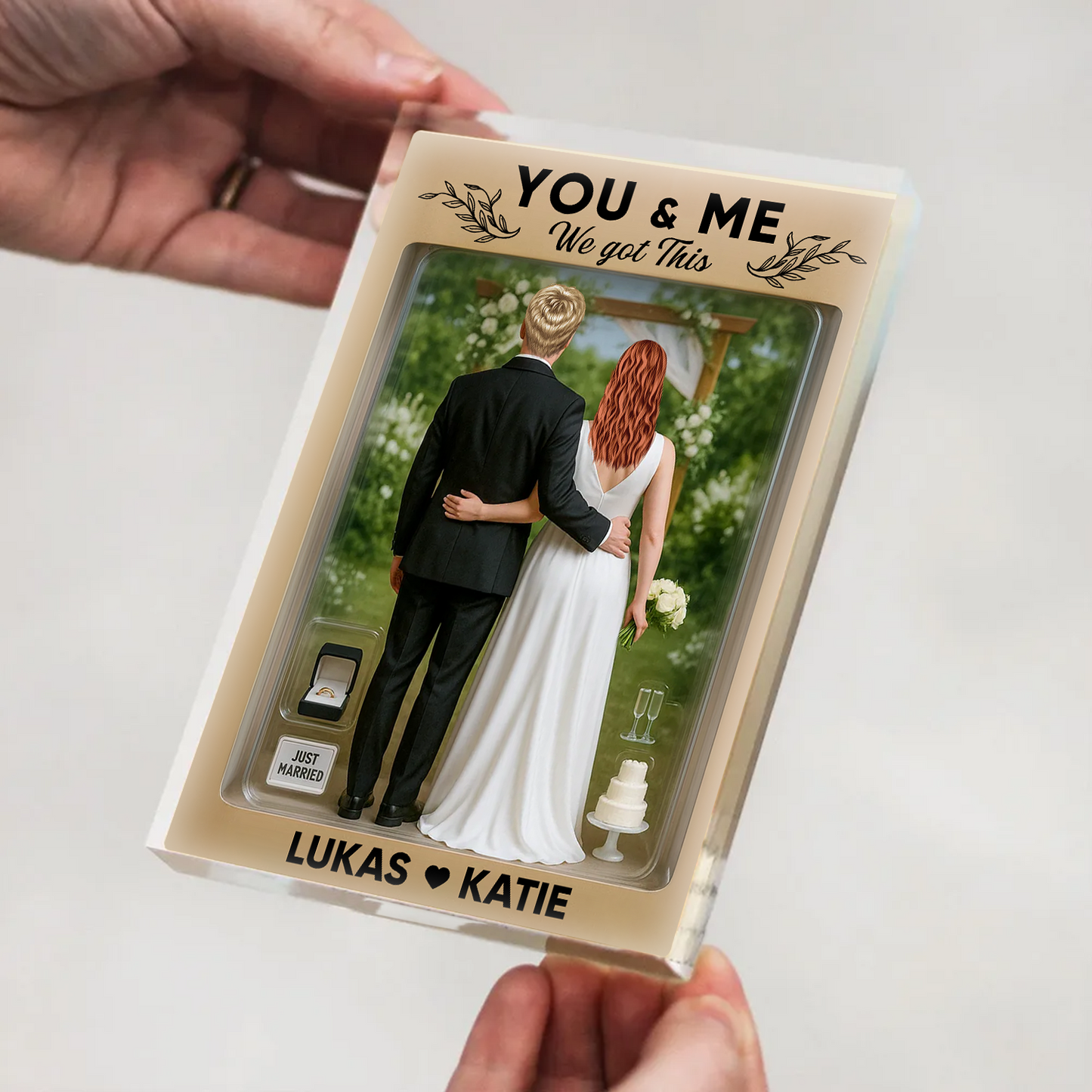 Wedding Couple - Custom Figure Personalized Acrylic Block Plaque