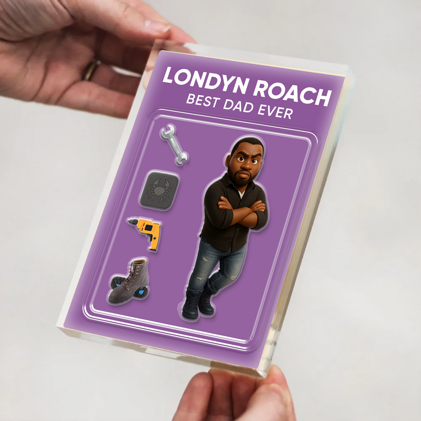 Best Dad Ever - Custom Photo Personalized Acrylic Block Plaque