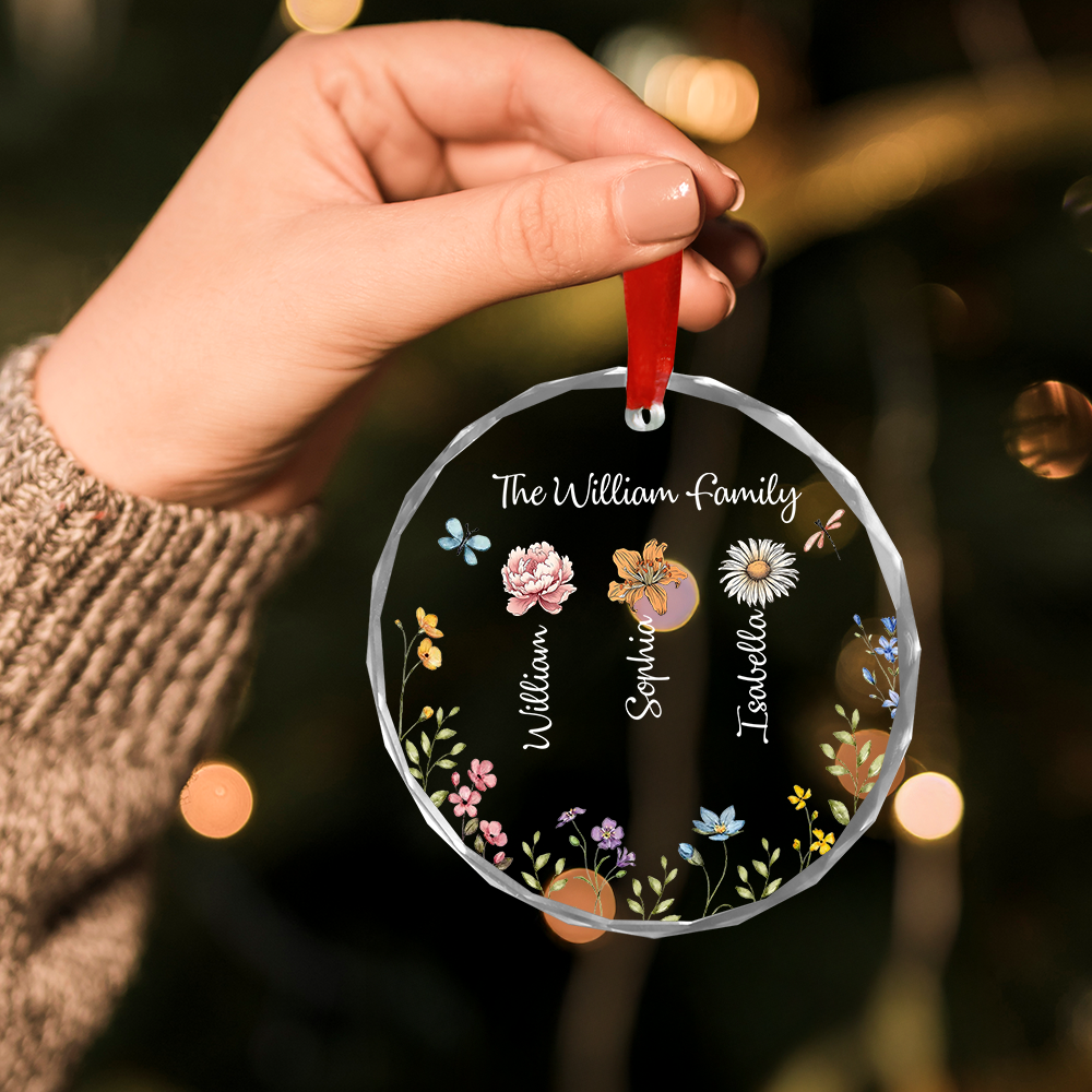 Family Garden - Personalized Custom Glass Ornament