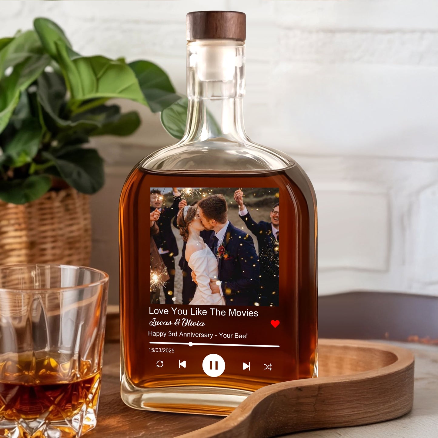 Custom Your Favorite Song, Photo and Name - Personalized Custom Whiskey Bottle