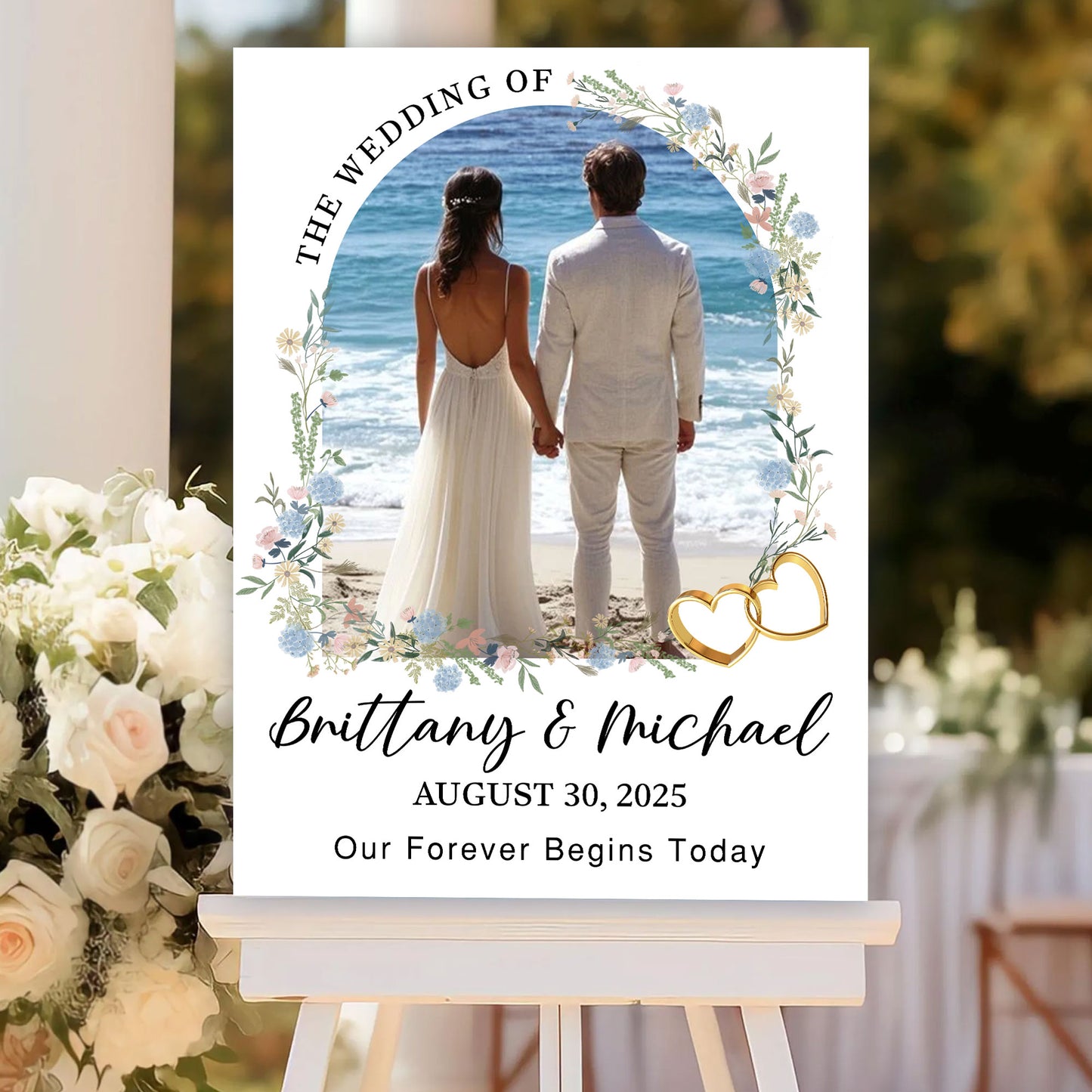 Wedding Welcome Sign - Custom Name & Photo Wedding Law Sign