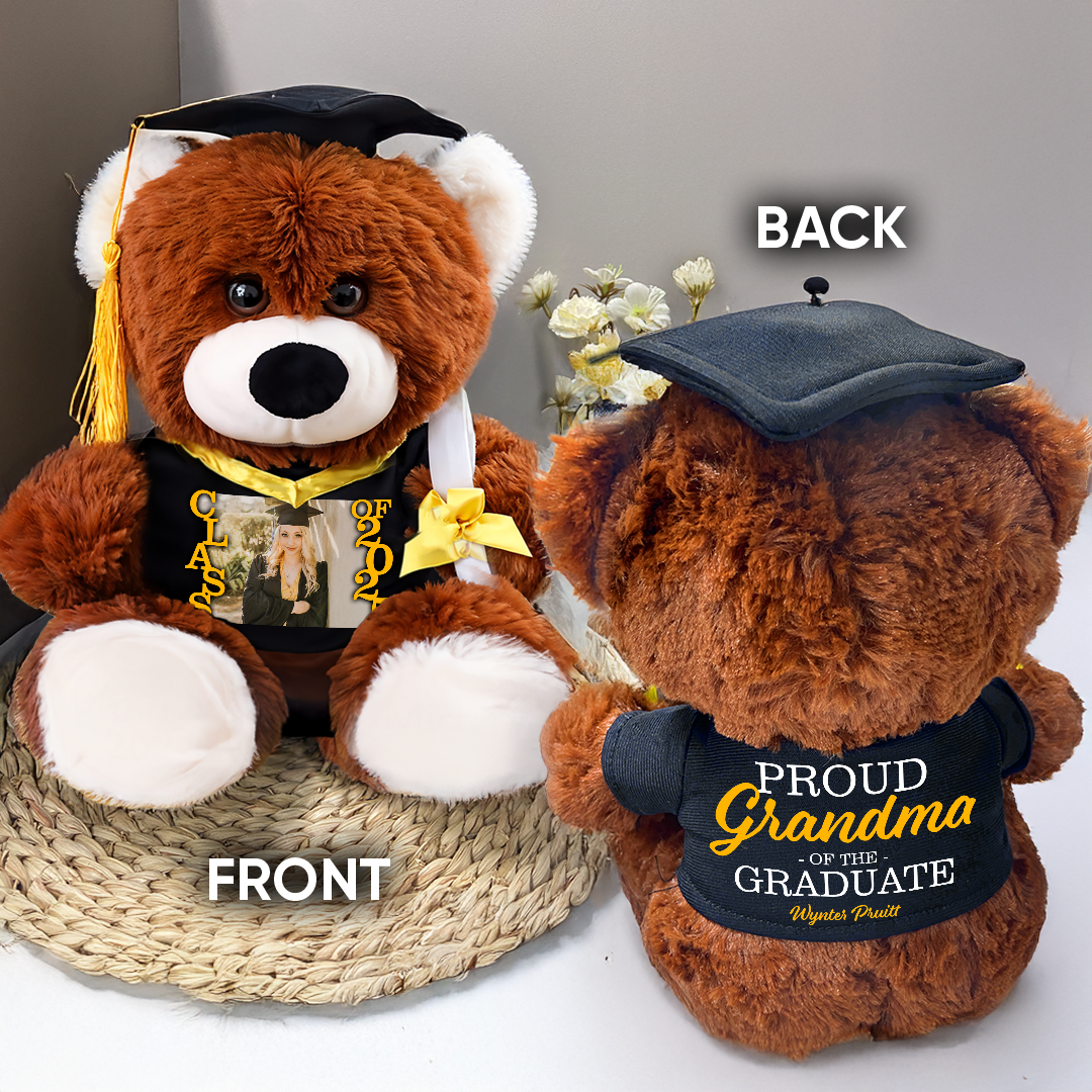 Proud Family Of The Graduate Personalized Graduation Teddy Bear β Custom Gift For 2025 Graduates