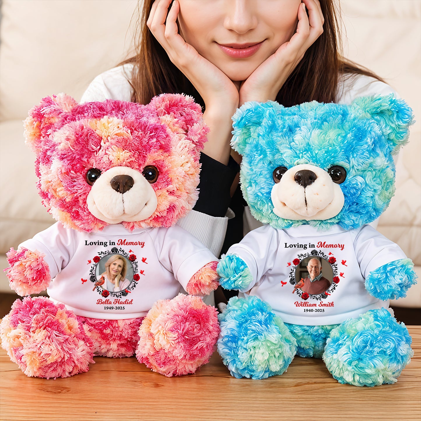 Loving In Memory - Personalized Memorial Bear Plush - Memorial Gift