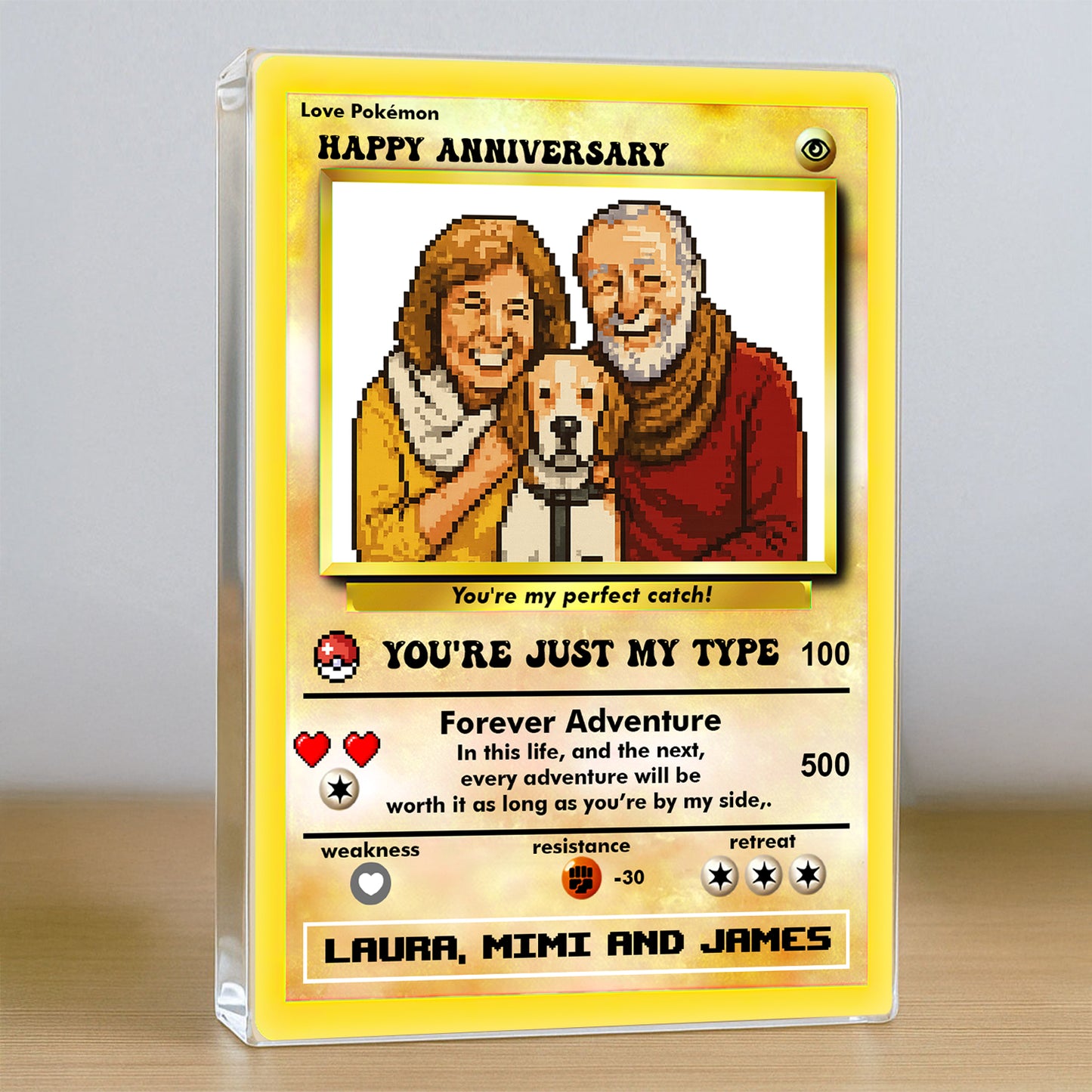 Pokemon Anniversary Card - Custom Shape Acrylic Block Plaque