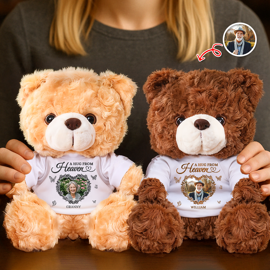 A Hug From Heaven - Custom Name and Photo Teddy Bear