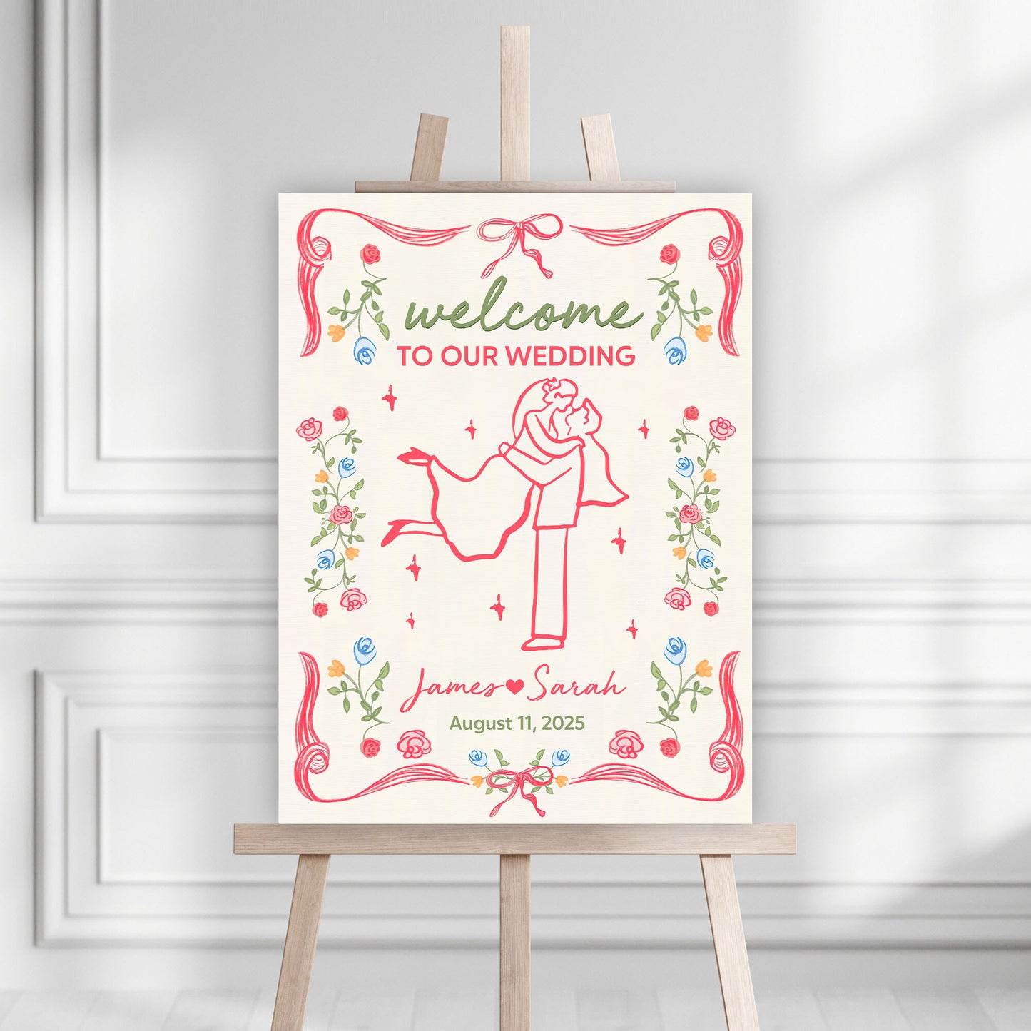 Welcome to Our Wedding Sign - Custom Name and Date Wedding Law Sign