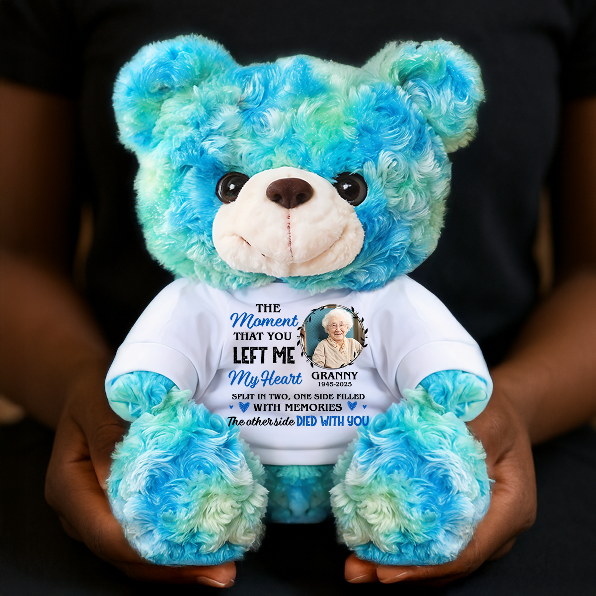 Personalized Memorial Bear Plush - Custom Photo and Name Bear - Personalized Plush Bear