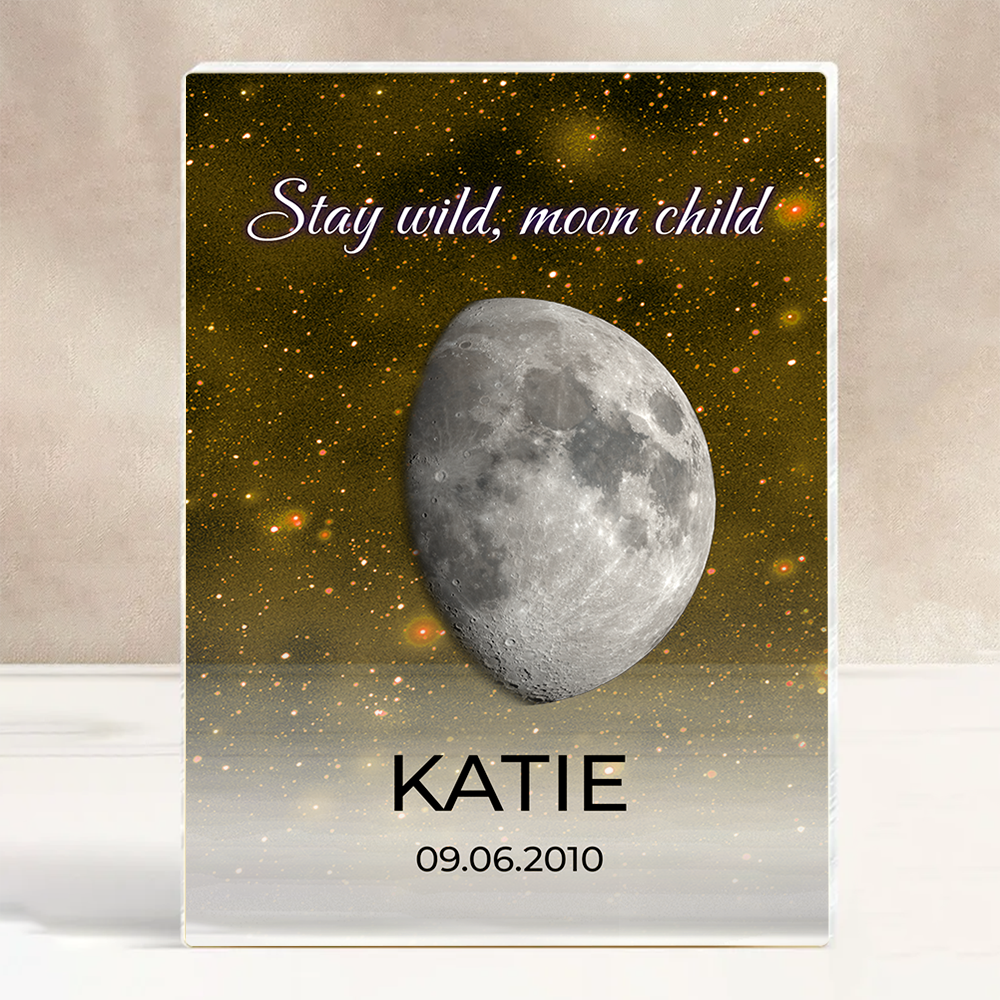 Born to be the Spotlight - Custom Name and Birthdate - Custom Shaped Acrylic Plaque - Home Decor