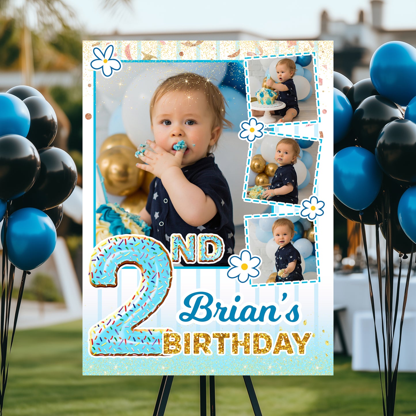 Birthday Welcome Party Sign With Photo - Custom Name & Photo Law Sign - Birthday Party Sign