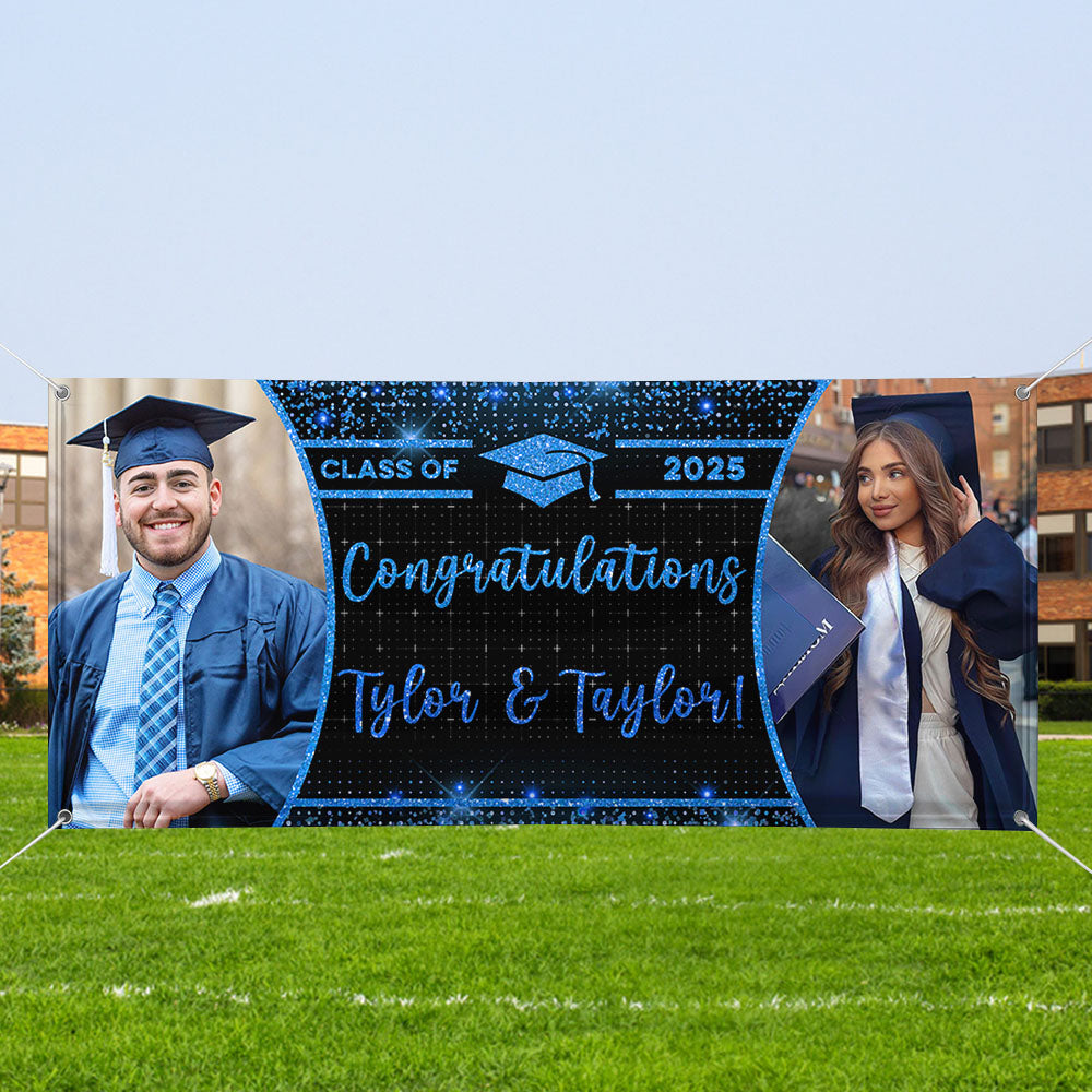 Congratulations Class Of 2025 Personalized Banner Custom Graduation Decor Gift