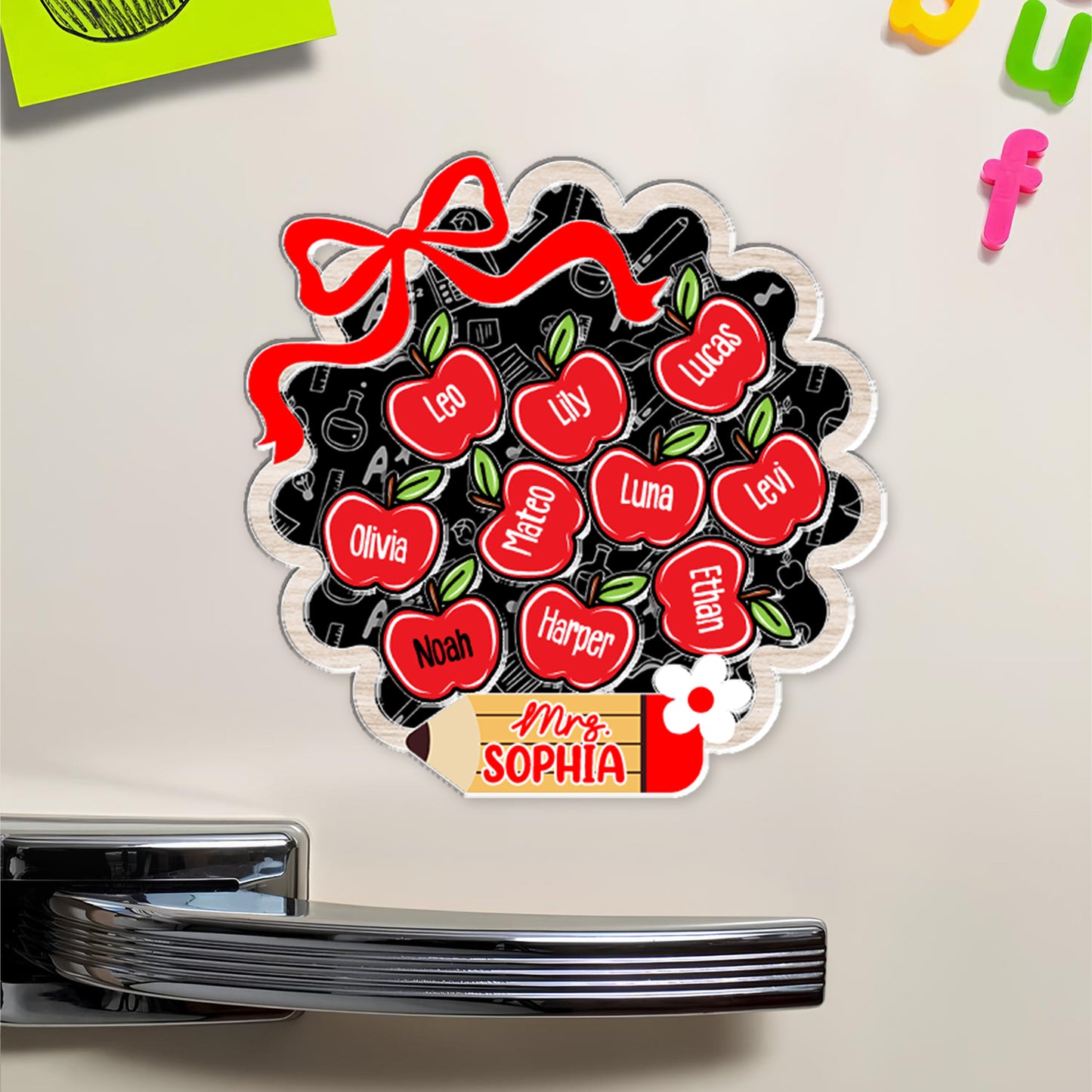 Personalized Teacher Shaker Magnet - Custom Name Gift for Teachers