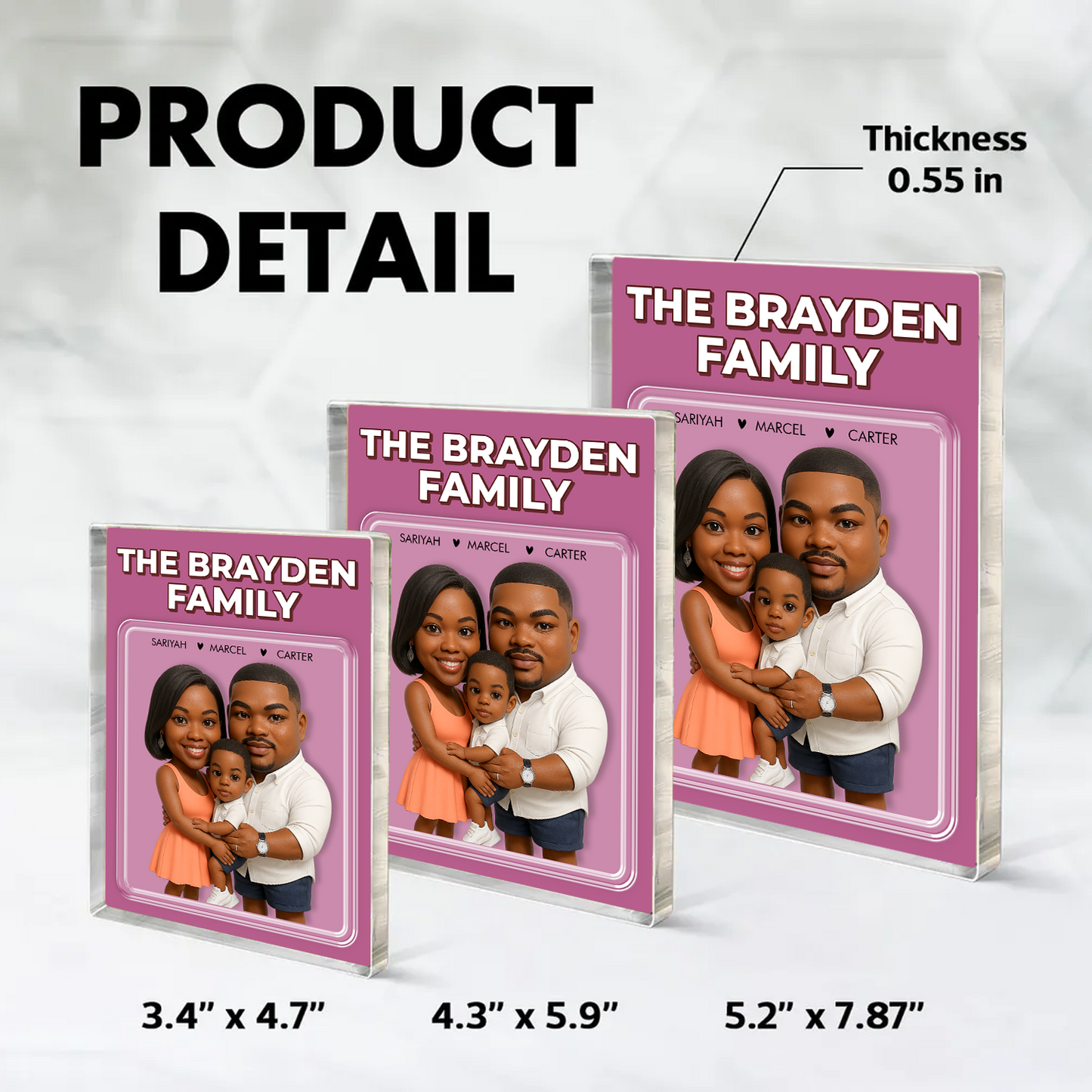 Family Photo Acrylic Block - Custom Acrylic Block Plaque