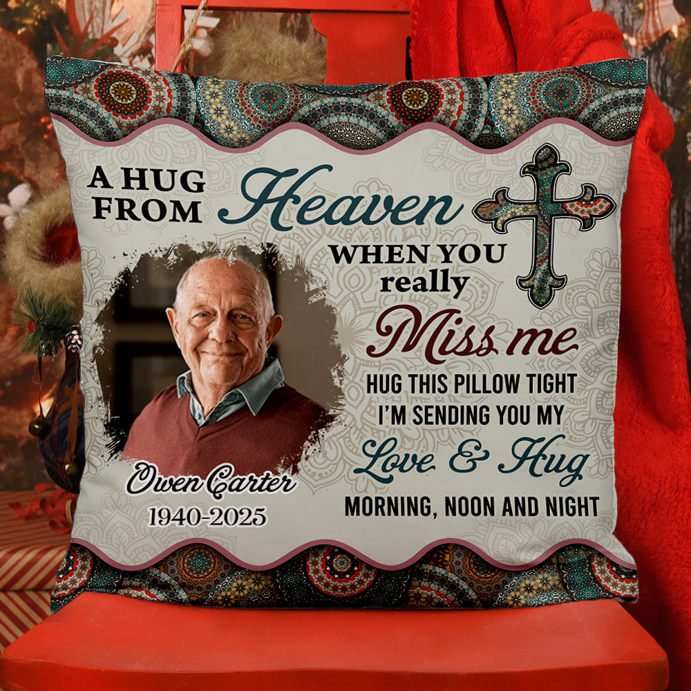 Custom Name and Photo Pillow - Memorial Personalized Custom Pillow - Sympathy Gift For Family Members