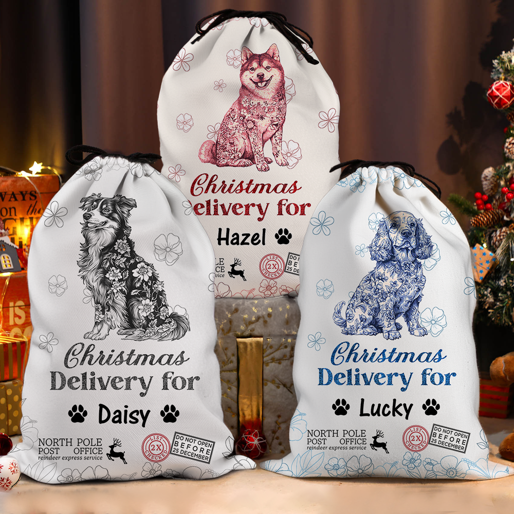 Funny Pet Christmas Bag Custom Photo - Christmas Bag Gift For Pet Lover - Christmas Sack