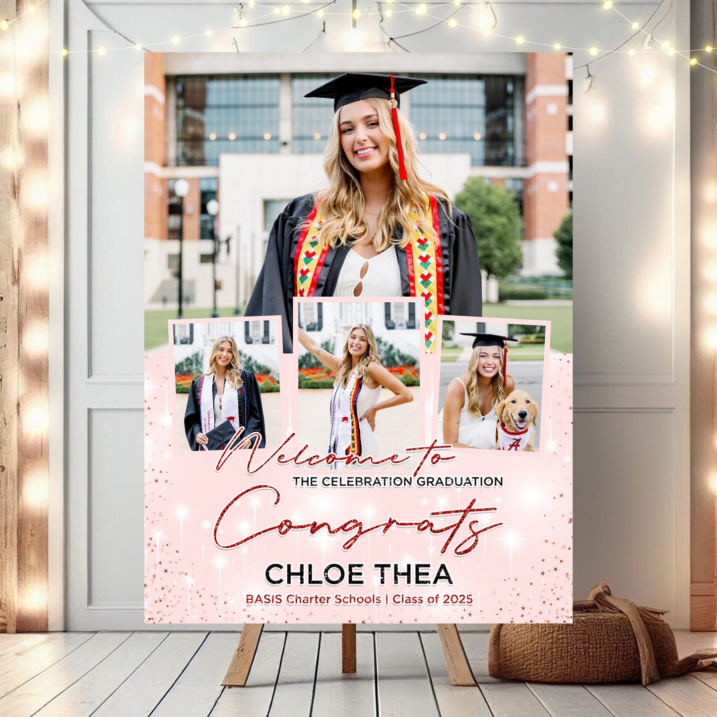 Personalized Graduation Welcome Sign β Custom Name, School & Photo for Class of 2025