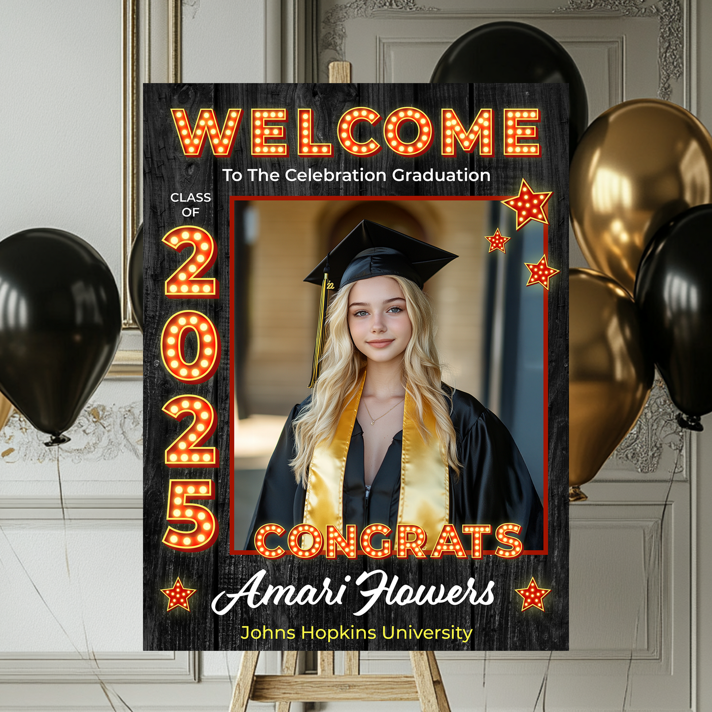 Custom Class Of 2025 - Graduation Party Welcome Sign - Custom Photo Grad Party Sign - Personalized Graduation Sign For Party